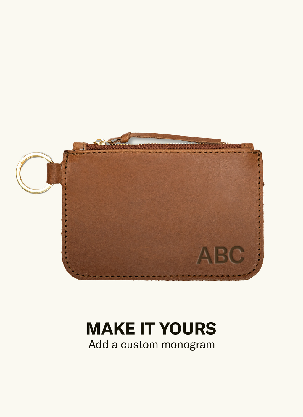 Leder Zip Key Pouch
